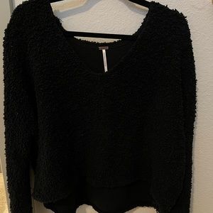 FREE PEOPLE Black Knit Sweater | Large